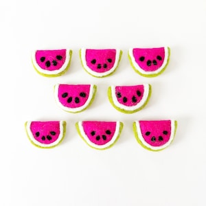 Felt Watermelon Pieces | Needle Felted Watermelon Slices | Watermelon Felt Garland DIY