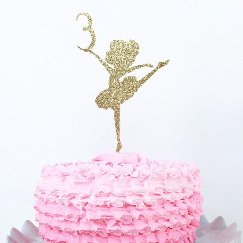 Ballerina Cake Topper Custom Age Personalized Image 0