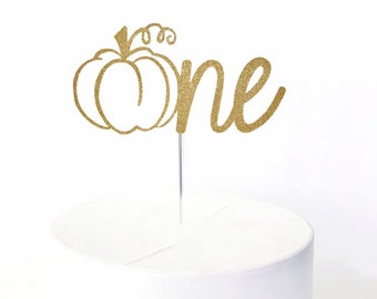 Pumpkin One Cake Topper | Little Pumpkin First Birthday | Fall 1st Birthday | Smash Cake Topper | Number One Cake Topper | 1 Year Old