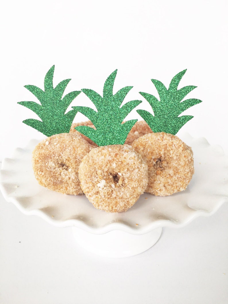 Pineapple Donut Toppers for Mini Donuts or Cupcakes image 1