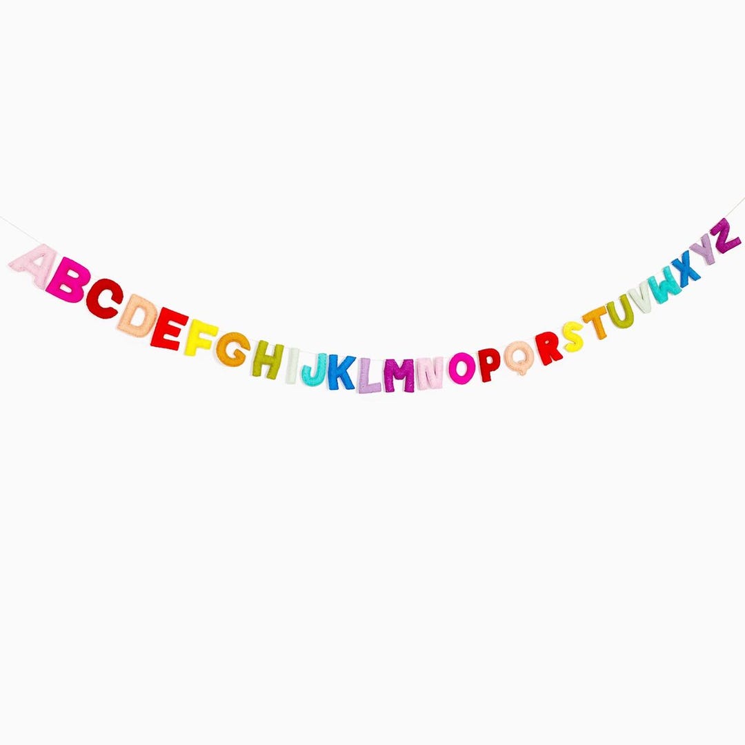 Colorful Rainbow Alphabet Felt Banner | Felt Letters | Felt Garland ...