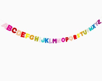 Colorful Rainbow Alphabet Felt Banner | Felt Letters | Felt Garland | Alphabet Garland | Classroom Decorations | ABC Banner | ABC Garland