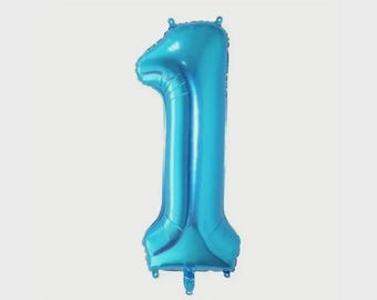 Zahl 1 Luftballon | Blauer Luftballon Zahl 1 | Erster Geburtstag Party Dekor | Junge erster Geburtstag | 1st Birthday Zahlenballon