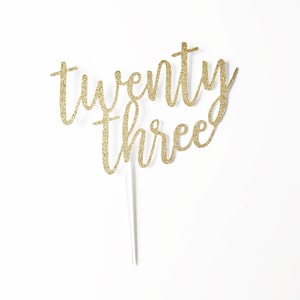 Twenty Three Cake Topper / 23 Cake Topper / 23rd Birthday / Twenty Something Cake Topper / Custom Age Cake Topper / Milestone Birthday
