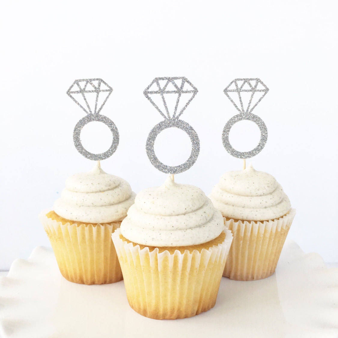 Diamond Ring Cupcake Toppers / Engagement Ring Cupcake Toppers Etsy