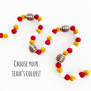 Kansas City Chiefs Football Felt Ball Garland | Customizable Football Decorations | Football Party Decor | Sports Birthday Garland