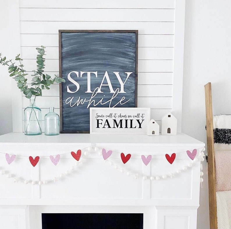 Glitter Heart Garland Heart Decor Heart Banner XOXO Valentine/'s Day Banner Valentine/'s Day Decorations Valentine/'s Day Garland