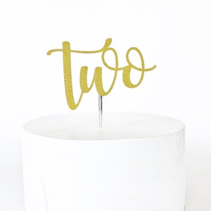 Two Cake Topper | Second Birthday | 2nd Birthday | Birthday Cake Topper | Custom Age Cake Topper | Personalized Birthday Topper | Two Cute