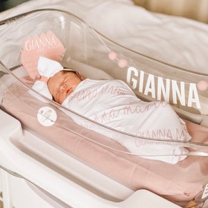 Custom Name Baby Bassinet Banner with Felt Balls