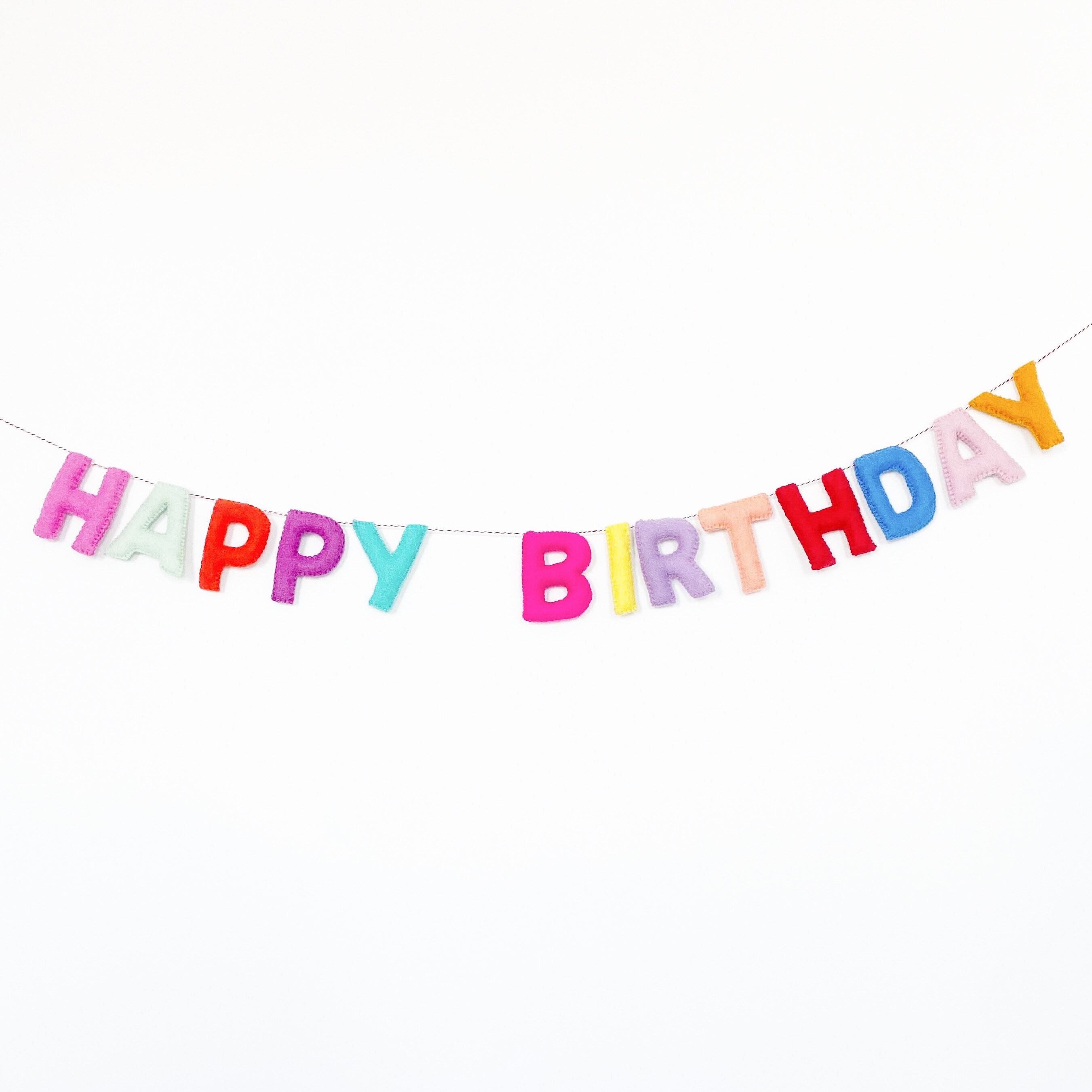 Happy Birthday Felt Banner Happy Birthday Felt Garland Birthday Banner Felt Letter Banner Happy Birthday Decorations HBD To You