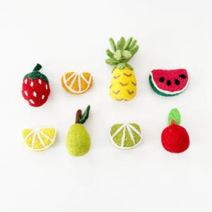 Felt Fruit Pieces | Needle Felted Fruit | Fruit Felt Garland | Tutti Fruitti | Pretend Play Felt Fruit