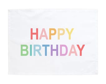 Colorful Happy Birthday Fabric Banner | Reusable Party Decor
