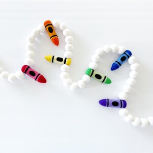 Bright Crayon Felt Garland | Felt Crayons | Back to School Garland | Back To School Decorations | First Day of School | Teacher Gift