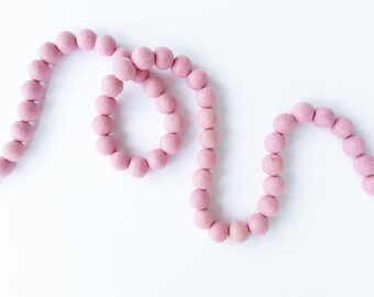 Pink Felt Ball Garland | Valentine's Day Banner