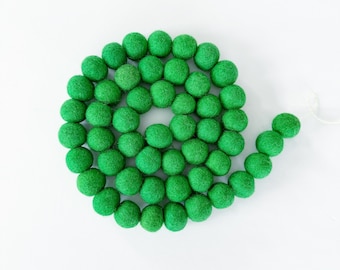 Green Wool Felt Ball Garland | St Patricks Day Decor