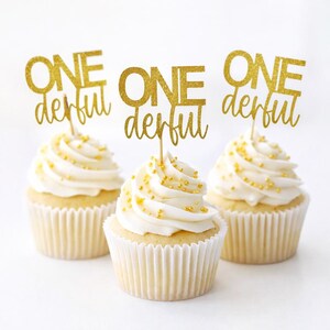 ONEderful Glitter Cake Toppers | First Birthday Party