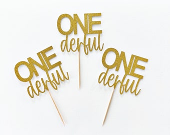 ONEderful Cupcake Toppers | ONEderful Cake Topper | First Birthday | 1st Birthday | ONEderful Party | Isn’t She ONEderful | Mr ONEderful