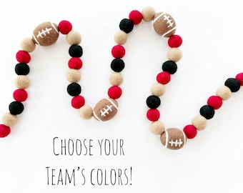 San Francisco 49ers Football Felt Ball Garland | Customizable Football Decorations | Football Party Decor | Super Bowl LVIII 2024