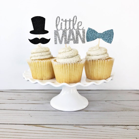 little man cupcake toppers