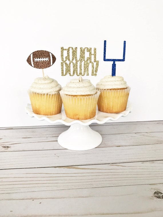 Football Cupcake Toppers Football Party Decorations Etsy