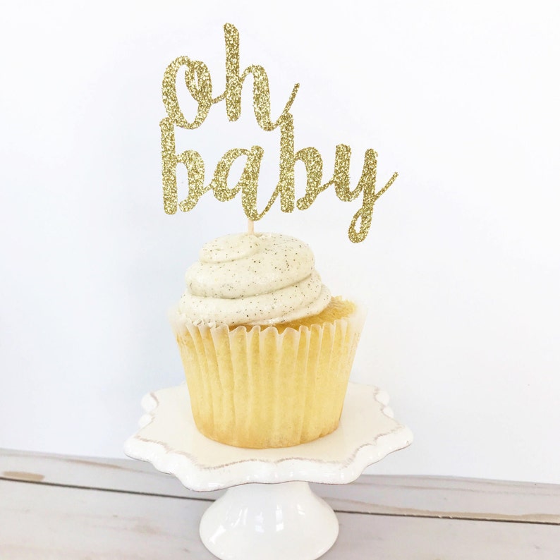 Oh Baby Cupcake Toppers / Oh Baby Cake Topper / Gender Reveal | Etsy
