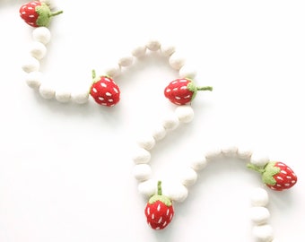 Filz Erdbeer-Girlande | Beere Sweet Party Decor