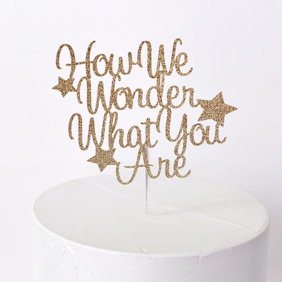 Party Supplies Decorations Gender Reveal Cake Topper Reveal How We Wonder What You Are Cake Topper He Or She Cake Topper Theamalfiexperience Com