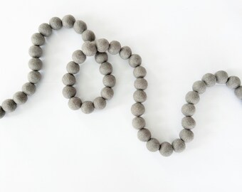Gray Wool Felt Ball Garland | Nursery Decor