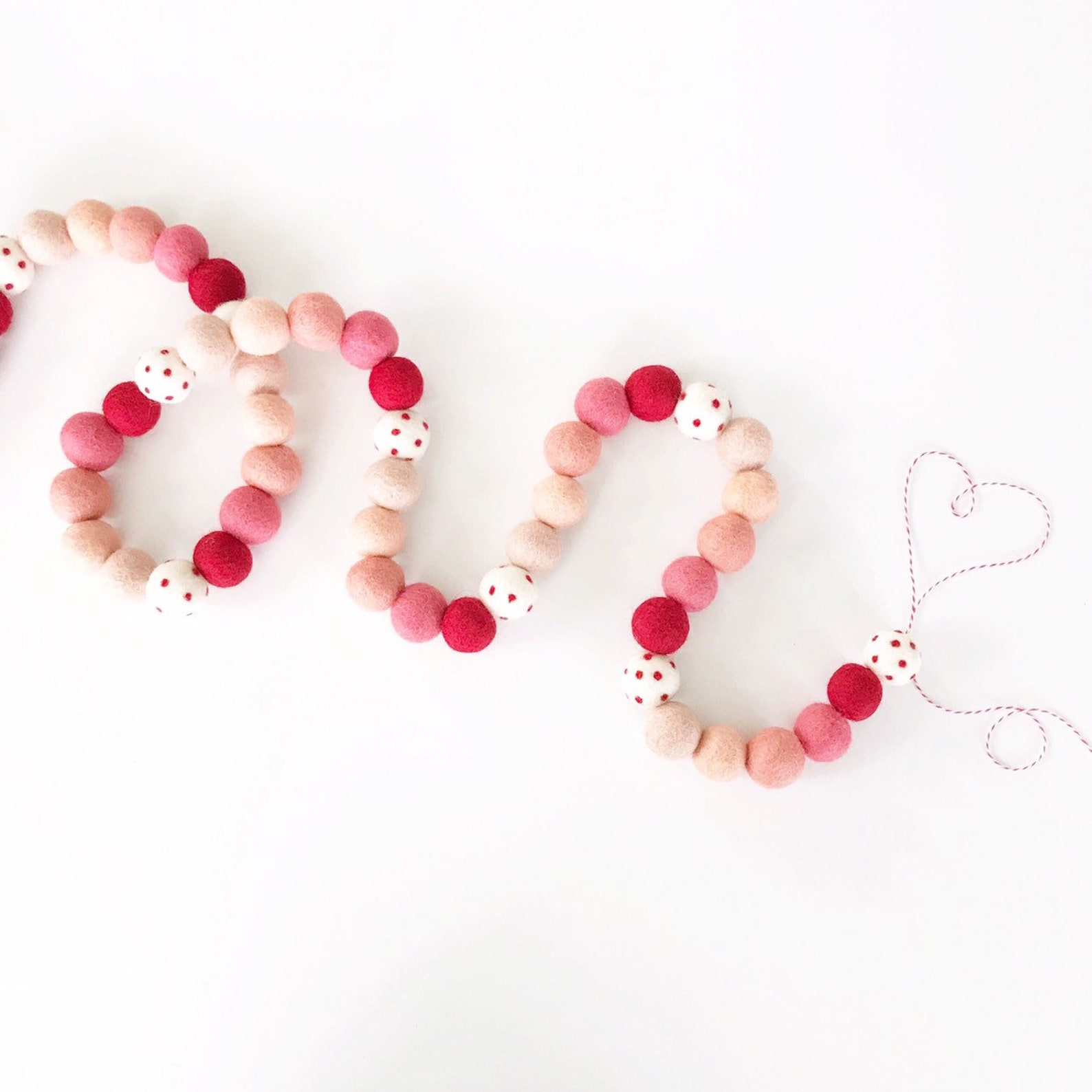 Shades of Red Felt Ball Garland Christmas Garland Etsy