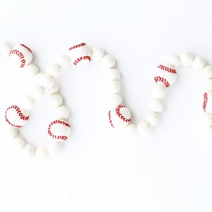 Baseball Felt Ball Garland | Baseball Bedroom Decorations | Baseball Birthday Party Decorations | Little League Party | Baseball Banner