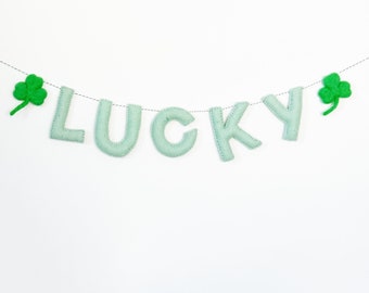 Lucky Felt Garland | Felt St Patricks' Day Garland | St Patrick's Day Banner | Leprechaun Hat Garland