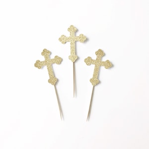 Holy Cross Cupcake Toppers | Baptism Toppers | Christening | First Communion Cupcakes | Confirmation Decorations | Religious Celebration