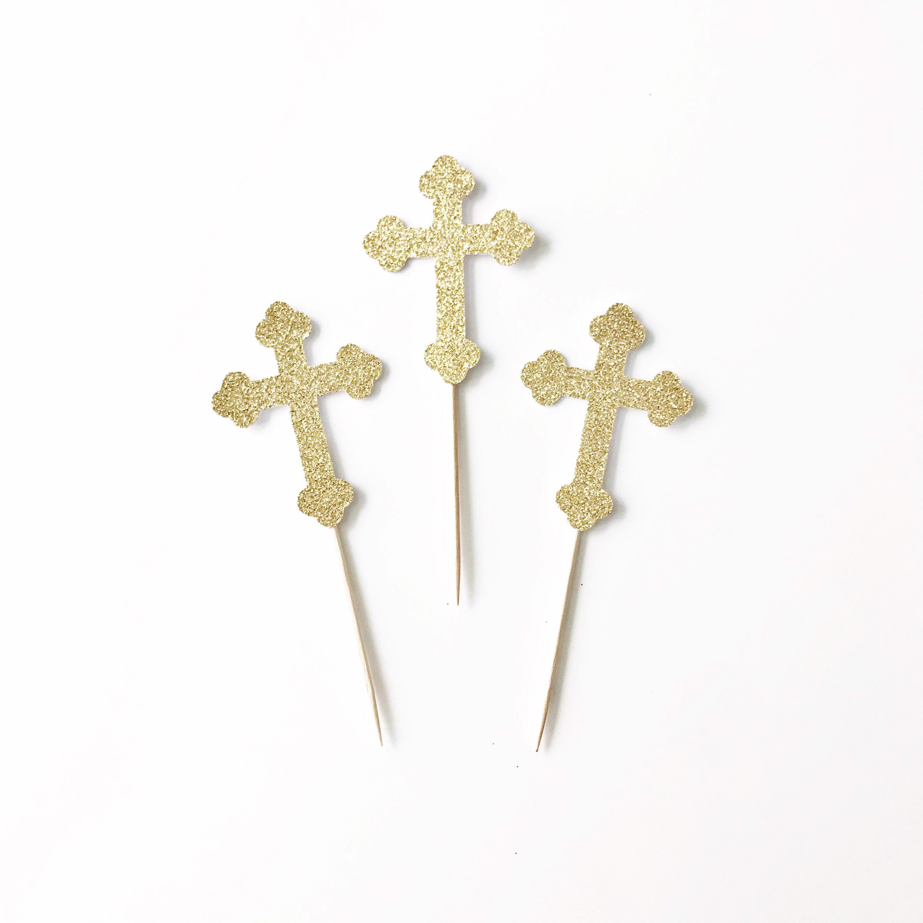 Holy Cross Cupcake Toppers | Baptism Toppers | Christening | First Communion Cupcakes | Confirmation Decorations | Religious Celebration