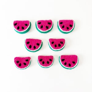 Felt Watermelon Pieces | Needle Felted Watermelon Slices | Watermelon Felt Garland DIY