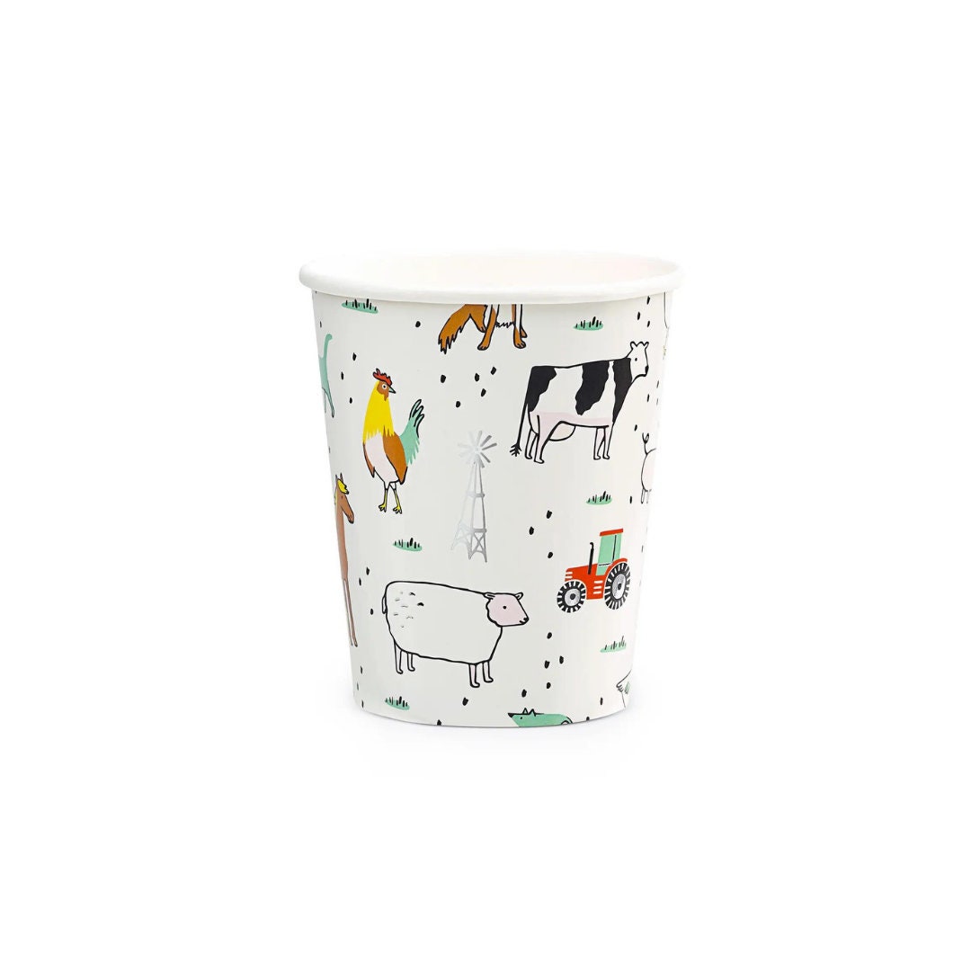 Farm Paper Cups | Farm Animal Decorations | Farm First Birthday ...