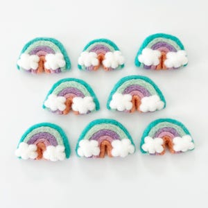 Teal Felt Rainbows | Teal Rainbow Felt Shapes | Rainbow Felt Pieces | DIY Felt Ball Garland | Rainbow Decorations | Rainbow Crafts