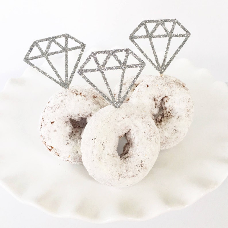 Diamond Ring Donuts / Diamond Cupcake Toppers / Diamond Donut Etsy