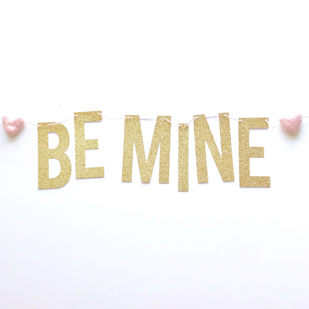 Be Mine Banner With Felt Hearts Valentine’s Day Decorations Valentine’s