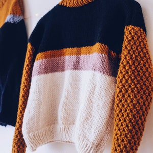 Multicolored sweater, Instant download, PDF