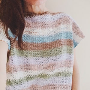 Multi colored Vest, one size, PDF, instant download