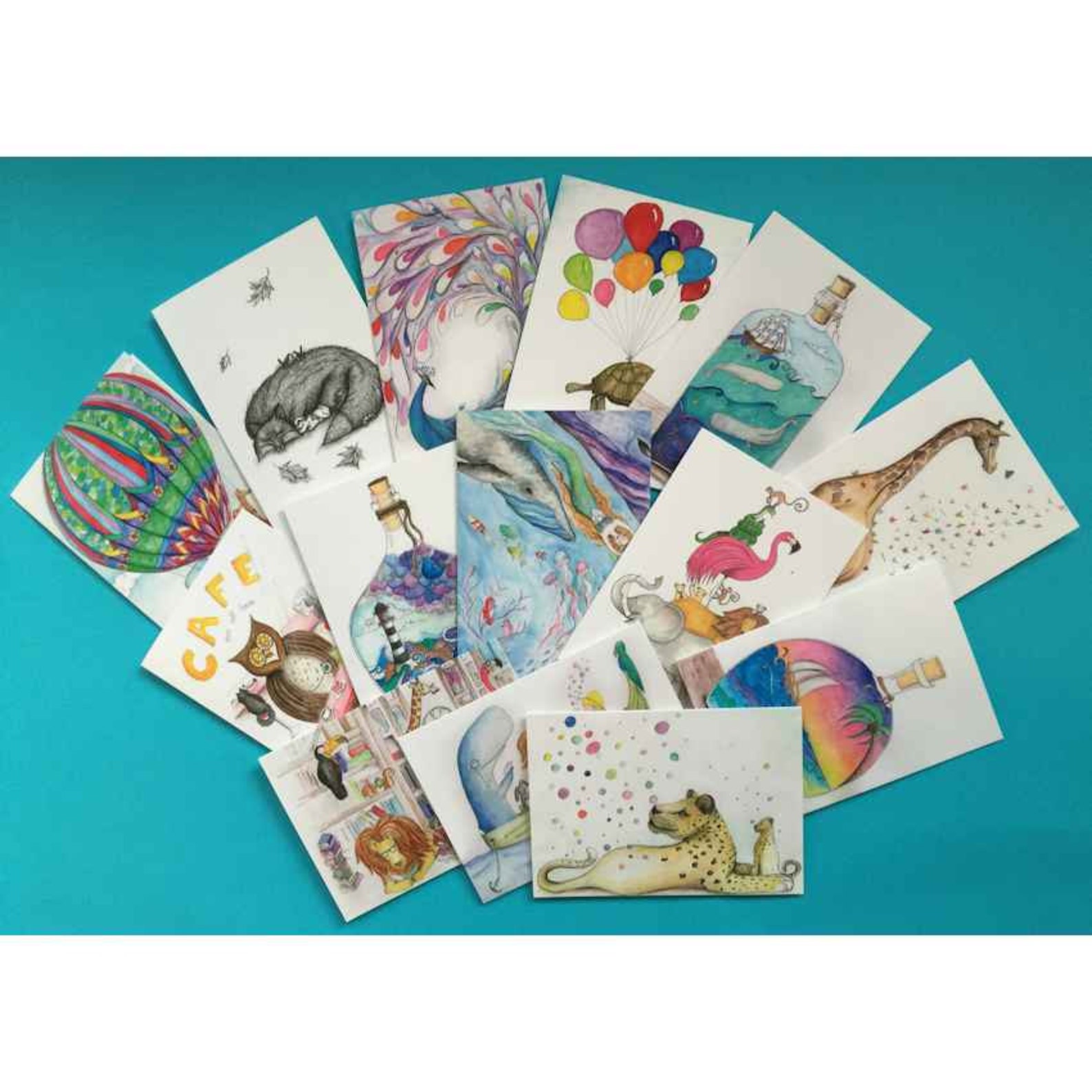 5 X Greeting Card Bulk Package Mr Tortoise Young Giraffe Etsy