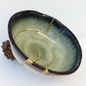 Kintsugi Bowl, Broken and Repaired Japanese Ceramic, Vase, Pottery, Mug, Art, Gift RF 167A