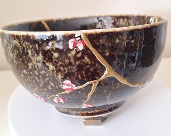 Kintsugi Bowl, Japanese ceramics, green bowl