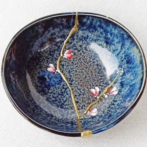 Kintsugi Bowl, Broken and Repaired Japanese Ceramic, Vase, Pottery, Mug, Art, Gift REF  12