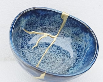 Kintsugi Bowl, Broken and Repaired Japanese Ceramic, Vase, Pottery, Mug, Art, Gift. Ref. 180A