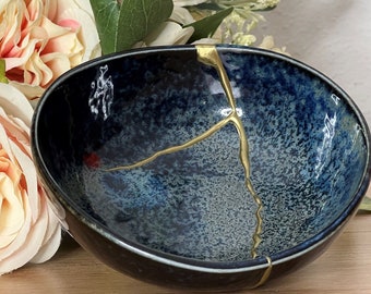 Kintsugi Bowl, Broken and Repaired Japanese Ceramic, Vase, Pottery, Mug, Art, Gift ref 56