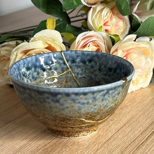 Kintsugi bowl. Japanese ceramics Collection Fuyu , broken and repaired image 1