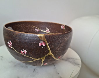 Kintsugi bowl. Japanese ceramics Collection "Fuyu" 1