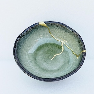 Kintsugi Bowl, Broken and Repaired Japanese Ceramic, Vase, Pottery, Mug, Art, Gift  RF 167A