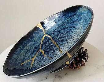 Kintsugi Bowl, Broken and Repaired Japanese Ceramic, Vase, Pottery, Mug, Art, Gift hjk